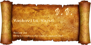 Vaskovits Vazul névjegykártya